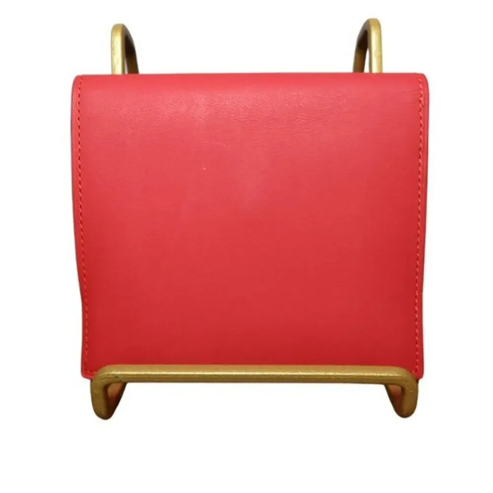Pierre Cardin Scarlet Red Wallet Bifold 3 Card Slots & Coin Pocket Preppy French
